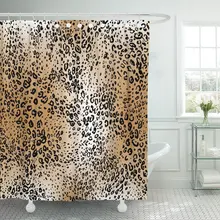 Коричневый животных леопардовой кожи узор мех дикая кошка абстрактный Душ Шторы Водонепроницаемый полиэстер 60x72 дюймов набор с крюком