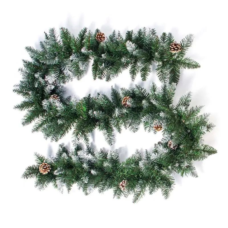 

Christmas Rattan Garland Pine Cones Hanging Fireplace Cane Xmas Tree Home Decor Christmas Rattan Garland