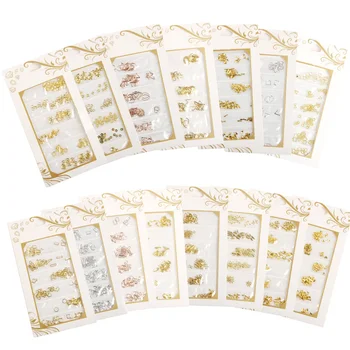 

CYSHMILY 1Pack Metal Mix Shape Nail Studs 3D DIY Gold Jewelry Nail Art Decoration Alloy Strass Manicure Nail Art Accessories