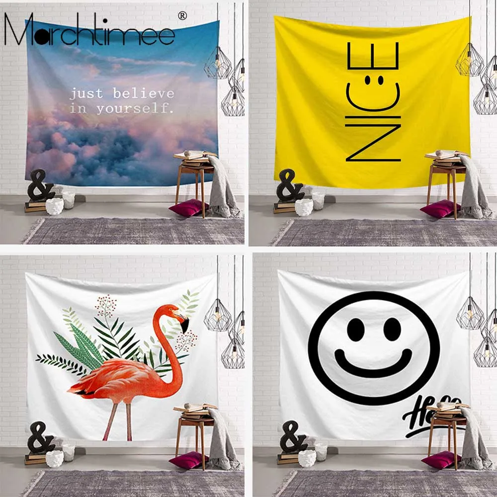 Мандала настенный гобелен с надписью Faith 3D Life Credo Smile Art ковер одеяло изображением