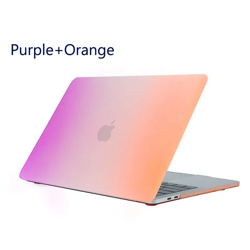 Матовый градиентный Радужный чехол для Apple MacBook Air Pro retina Air Pro 15 13 12 11 защитный чехол для ноутбука Mac Book 13,3 15,5 - Цвет: Purple and Orange