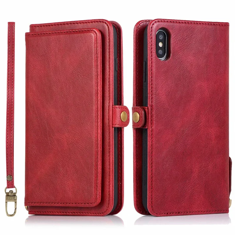 2 in 1 Magnetic Detachable Wallet Case for iPhone 11 Pro Max PU Leather Folio Book Magnetic Cover for iPhone 6s 7 8 Plus XR XS M iphone 6 cardholder cases