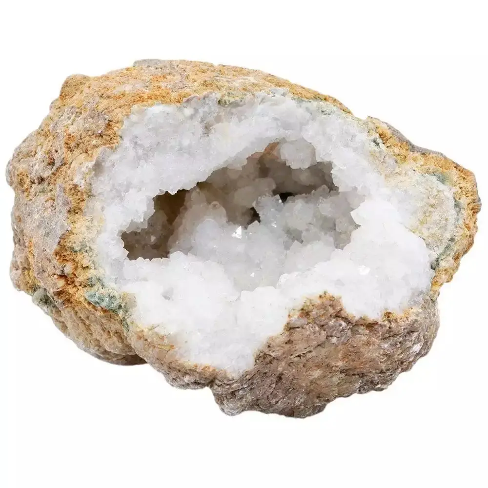 

MOKAGY Natural White Crystal Geode Quartz Stone Huge Mineral Specimen Ornaments 1pc