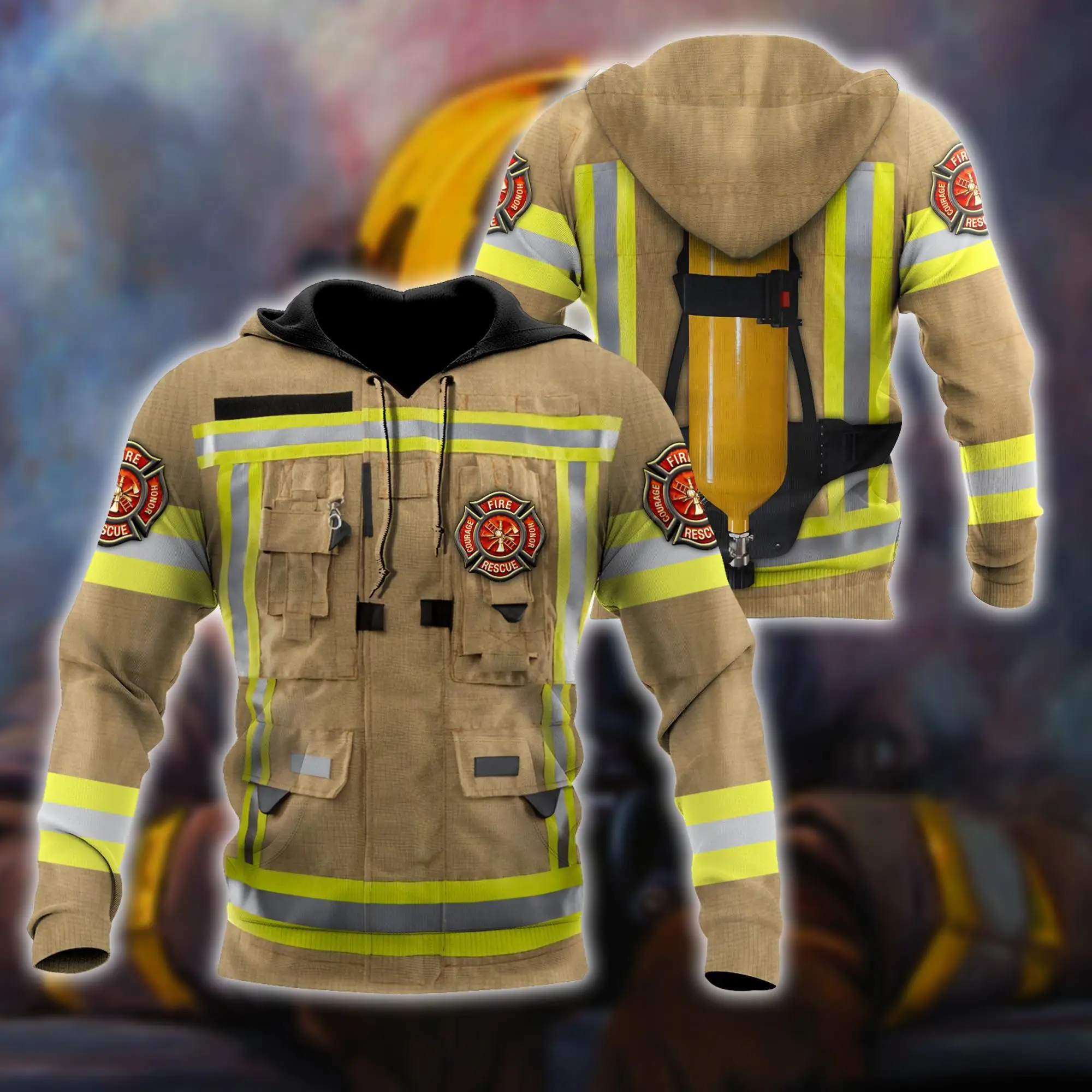Strong Firefighter Art 3D Printed Men Hoodie Autumn and winter Unisex  Deluxe Sweatshirt Zip Pullover Casual Streetwear KJ394 - AliExpress