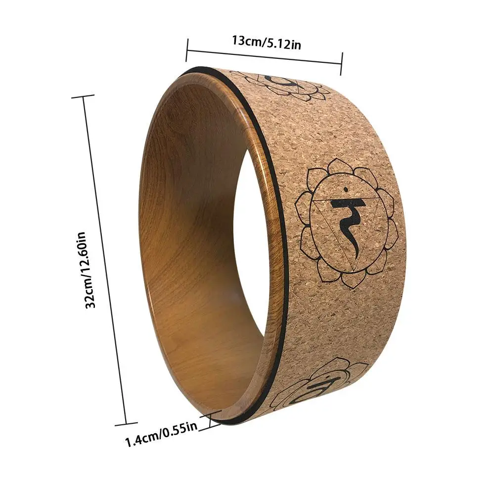Пробковое колесо для йоги, дерево, печать, изгиб спины, артефакт, для беременных женщин, колесо Дхармы, Пилатес, круг