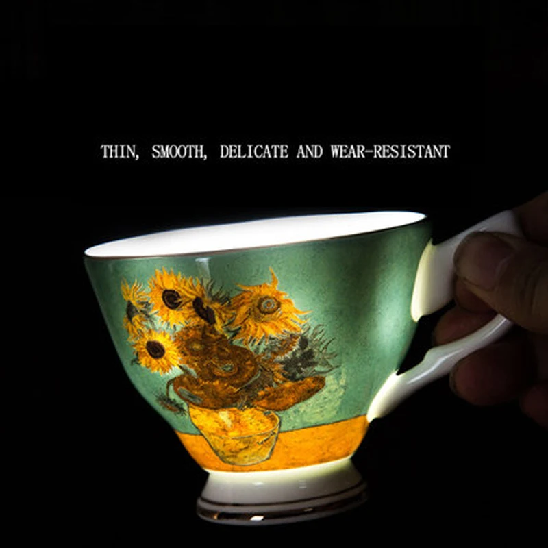 Bone China Набор чашек и блюдца в британском стиле роскошные керамические кофейные чашки для дома простое кафе картина маслом Большая емкость пара чашек