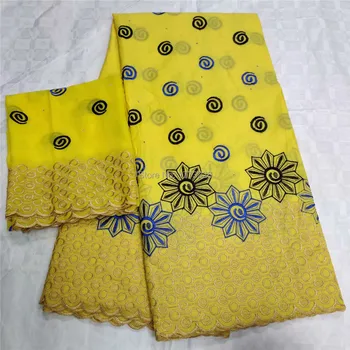 

Swiss Voile Lace In Switzerland Yellow Lace Fabric Tissu Broderie Africain Suisse African Fabric Lace Gele Headtie 5+2Yard/Set