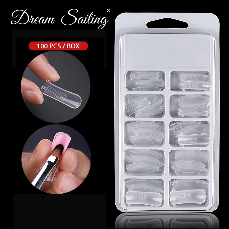 

100 шт., накладные ногти, быстрый гель для ногтей, форма для наращивания пальцев, УФ-наконечники, инструменты для маникюра, новый дизайн ногтей