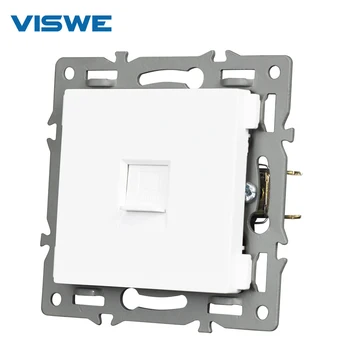 

VISWE EU Standard Power Socket DIY Parts, White Plastic Materials,Function Key For Computer socket,Electrical Outlet Accessories