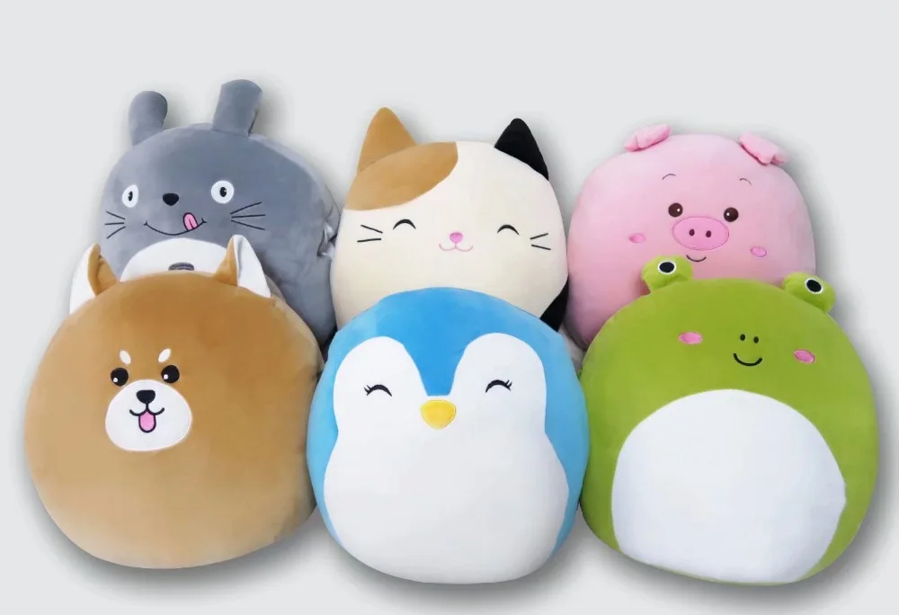 Fat Animal Pillows Kawaii Cat Totoro Frog Penguin Dog Pig 2 in 1 Pillow Blanket Christmas for Children Doll Toy Kids Gift