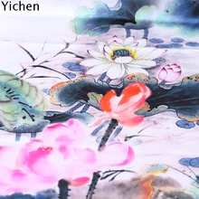 118 см* 108 см с принтом лотоса Эластичный шелковый атлас натуральный шелк тутового шелкопряда одежда платье ткань