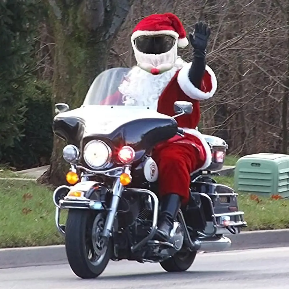Motorcycle Helmet Protection Hood Funny Santa Claus Cover Creative