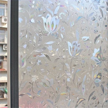

4 Types 3D Static Decorative Privacy Window Glass Sticker Rainbow Stickers Window Film Home Decoration