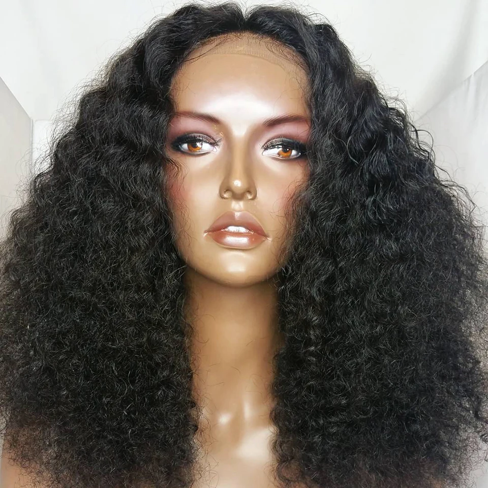 Full Lace Human Hair Wigs Brazilian Kinky Curly Human Hair Wig Pre Plucked with Baby Hair Short Curly Full Lace Wig