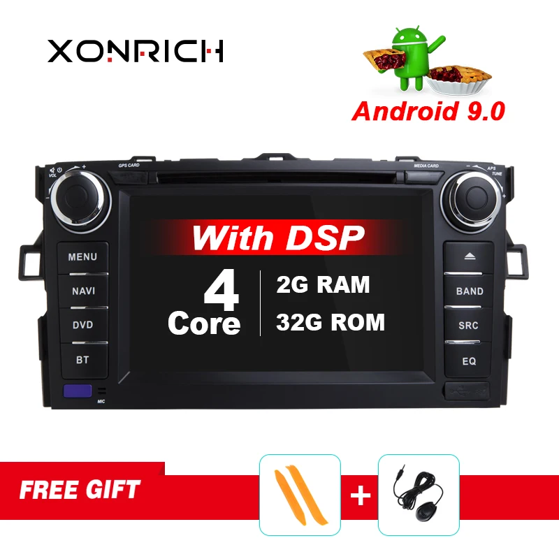 cheap 2 Din Android 9.0 Car DVD GPS Player For Toyota AURIS 2006 2007 2008 2009 2010 2011 Vehicle Navigation Raido BT Wifi 4G MAP DSP