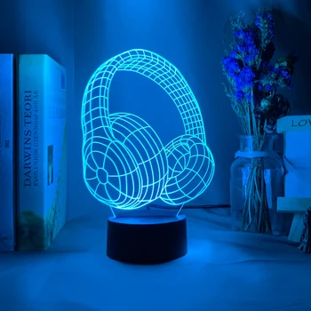 

3d Illusion Lamp Headset 16 Colors Changing Nightlight for Room Decor Light Cool Birthday Gift for Kids Child Led Night Light