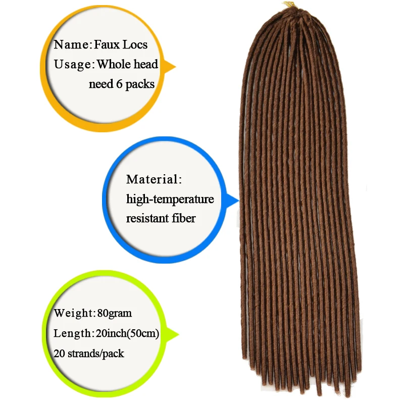 AOOSOO искусственный Locs 20 дюймов плетение Ombre искусственный Locs прямые кудрявые 20 дюймов 24 корня мягкие крючком косы страшный богемный 20 прядей 1 шт