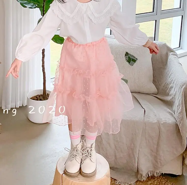 Новинка года; ; юбка из вуали для девочек; Весенняя модная юбка для девочек 3-8 лет; C543