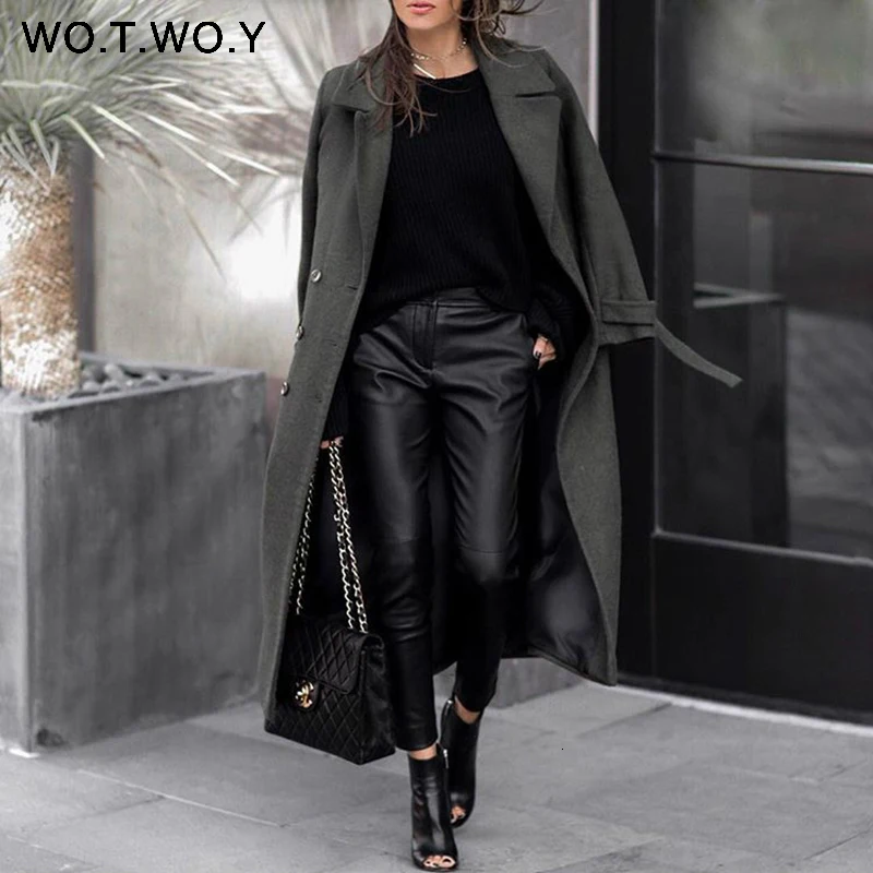 Autumn Winter High Waisted Leather Pants Women Fleece PU Leather Trousers Women Pockets Casual Black Pencil Pants 2018