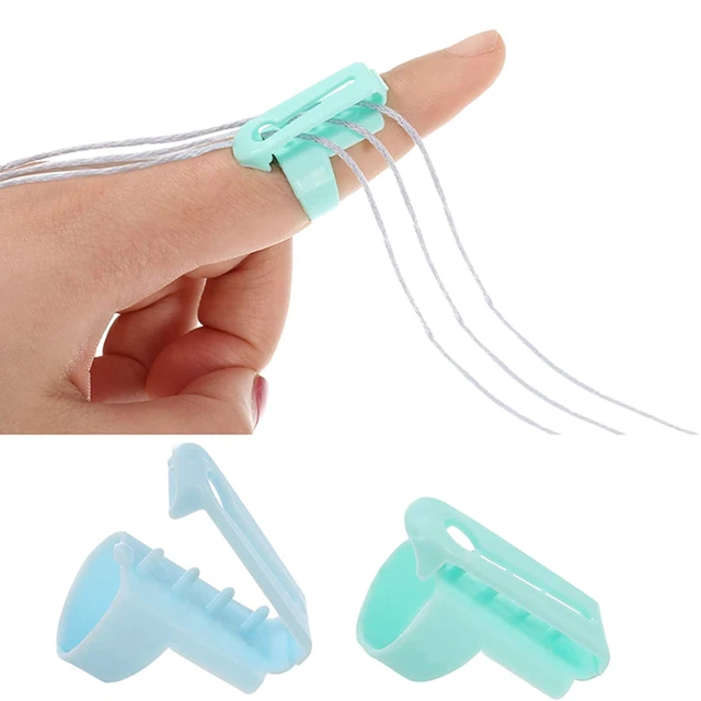 4Pcs/Set Finger Splitter Knitting Thimble Crafts Ring Type Knitting Tools  Finger Wear Yarn Spring Guides Plastic Needle Thimble - AliExpress