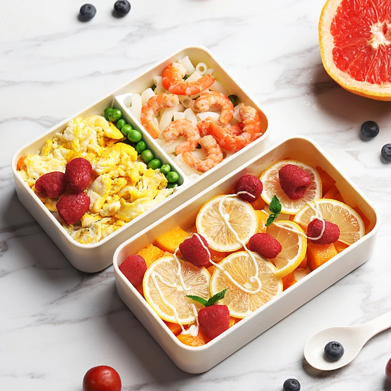 Compart Мужская t Bento коробка ланч-боксы с ложкой палочки для еды, BPA бесплатно контейнер для хранения еды путешествия-упаковка для мужчин, женщин, взрослых