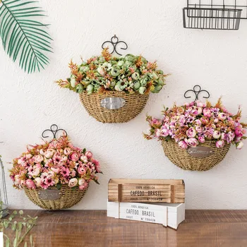 

decoration flower basket ornament living room wall wall false flower hanging ornament flower arrangement false flower