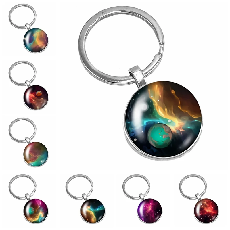 2019 New Retro Star River Phantom Series Pattern Glass Cabochon Keychain Fashion Jewelry Gift | Украшения и аксессуары