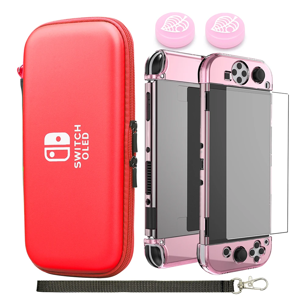 2021 Nuovo Switch Oled Kit Di Accessori Per Custodia Per Nintendoswitch Console Oled Custodia Per Pc Custodia Protettiva Per Schermo Joycon Thumb Grip