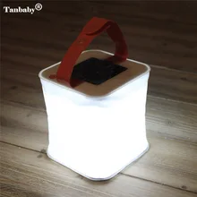 Tanbaby 1PC Waterproof Square Hang Foldable Inflatable Solar Light Led Lamp for Indoor/Outdoor Camping Travel Hiking Emergency