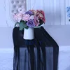 RU015U  cheap party decoration plain black sheer chiffon volie table runner 2