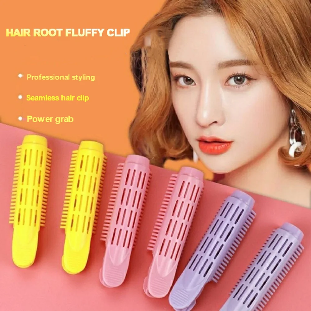 4pcs Natural Fluffy Hair Clip Curly Hair Plastic Self Grip Volume Hair Root Fluffy Clip Bangs Hair Styling Clip Hair Accessories