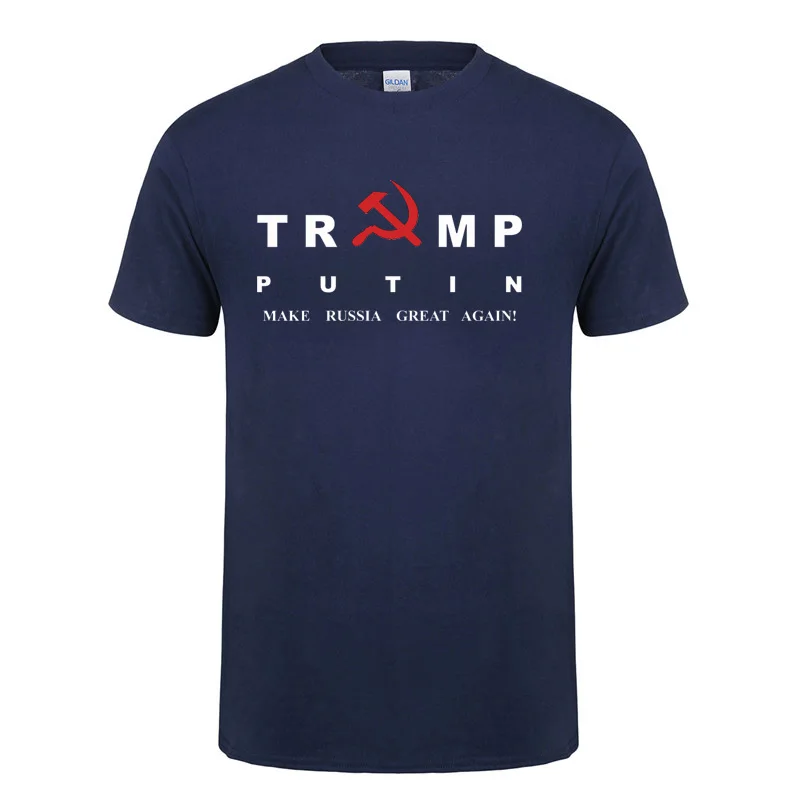 

CCCP Communism USSR Soviet Union Donald Trump Vladimir Putin Make Russia Great Again T-Shirt For Men Male Casual Cotton T Shirt