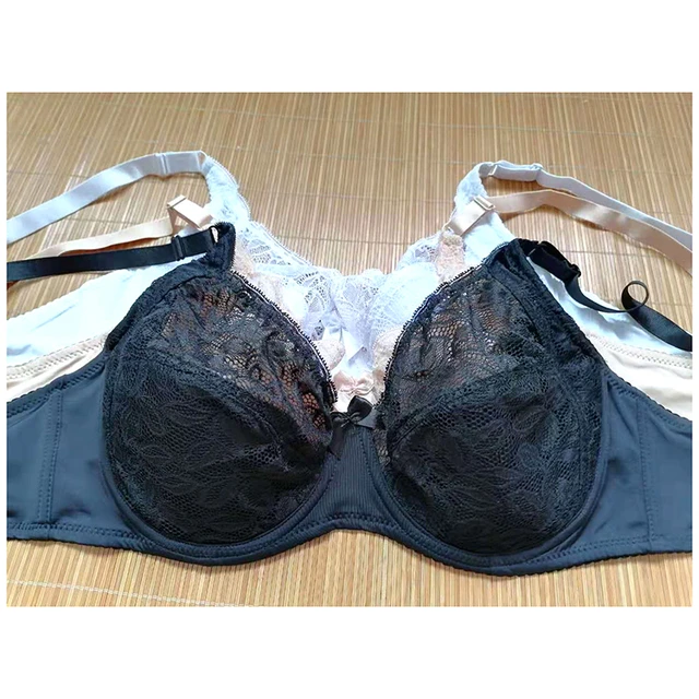 Women Bra white black nude Lace sexy cotton Padded Full Figure