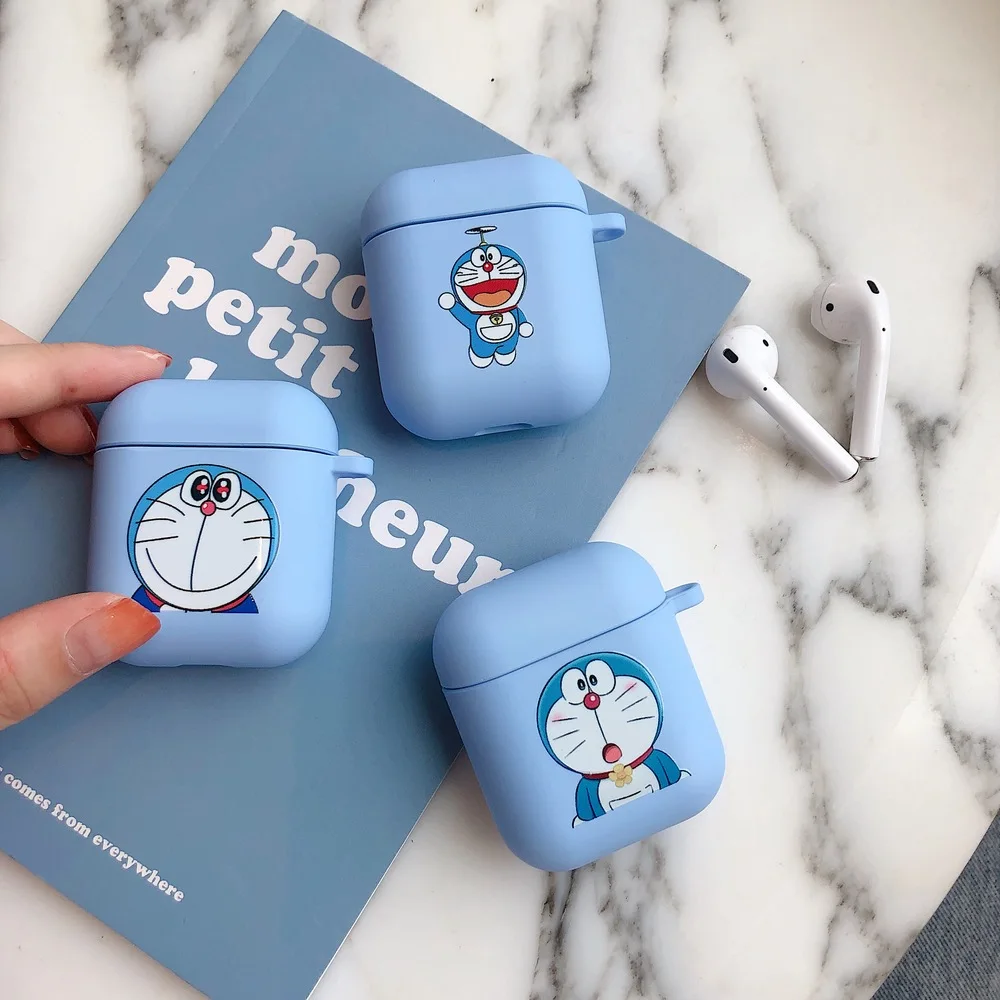 Жесткий Чехол для Airpods чехол s милый мультяшный Doraemon чехол для наушников Air Pods 2 Bluetooth коробка гарнитура чехол Аксессуары