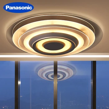 

Panasonic LED Modern Ceiling Lights for Bedroom Living Room Double-layer Light Guide Plate 72W Remote Control Lighting