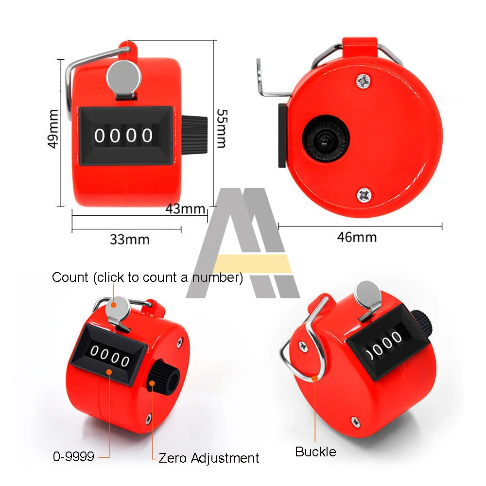 4 Digit Number Counters Plastic Shell Handheld Finger Display Manual Counting 8 Color Tally Counter hand tally counter electronic counter