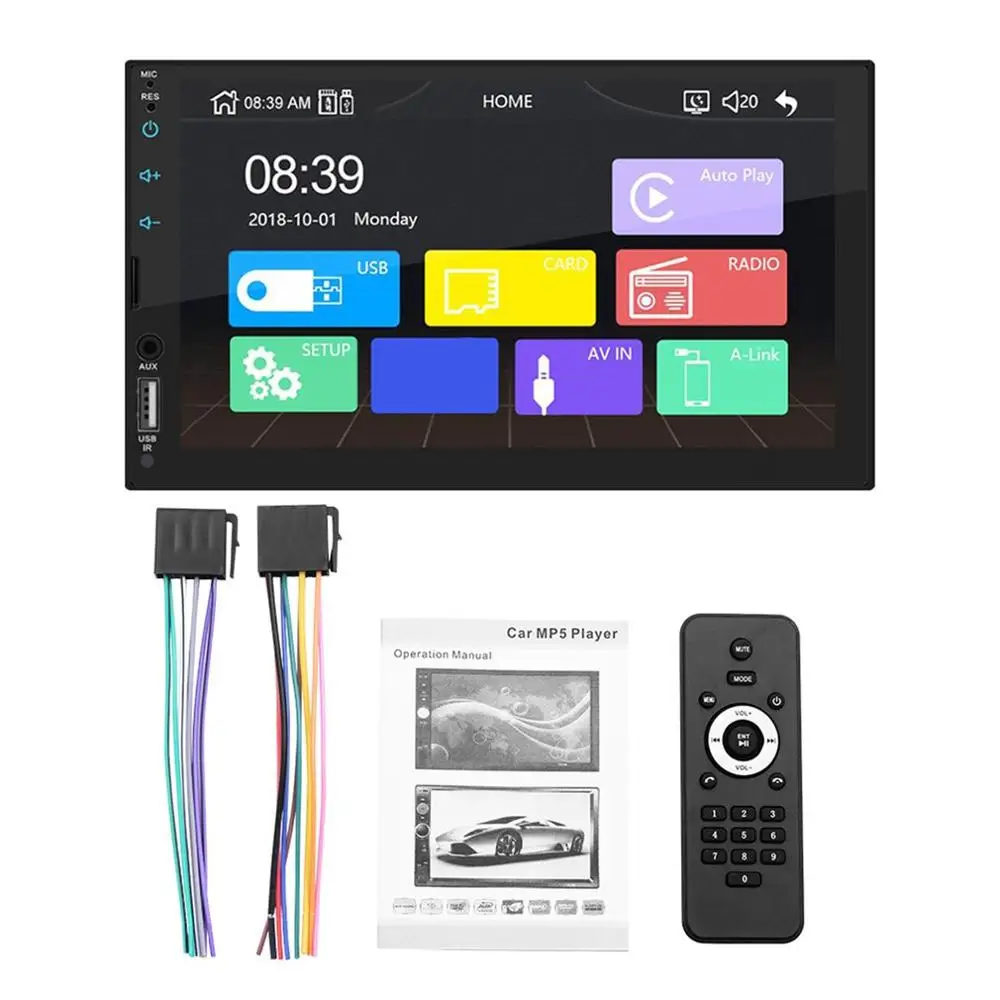 

7 Inch HD Automobile Stereo FM Radio Touch Screen Video 2 Din MP5 Player IOS OS Support USB TF Card Car Audio Player