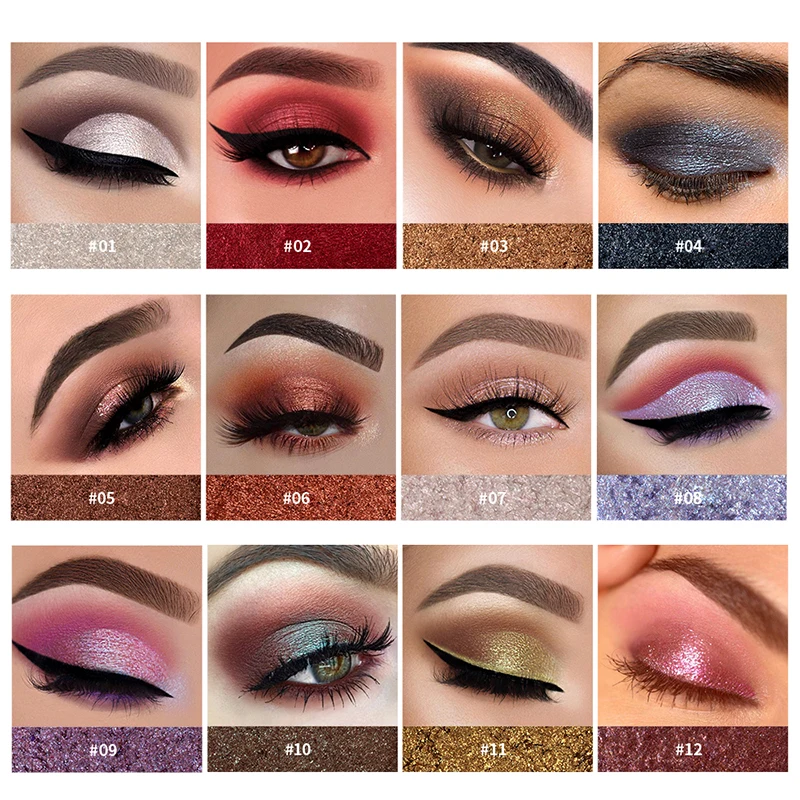 12 Цветов тени для век Блеск картофельное пюре матовые Smoky Eyes Водонепроницаемый для палитры теней для век алмаз Shimmer пигментированные тени для век макияж