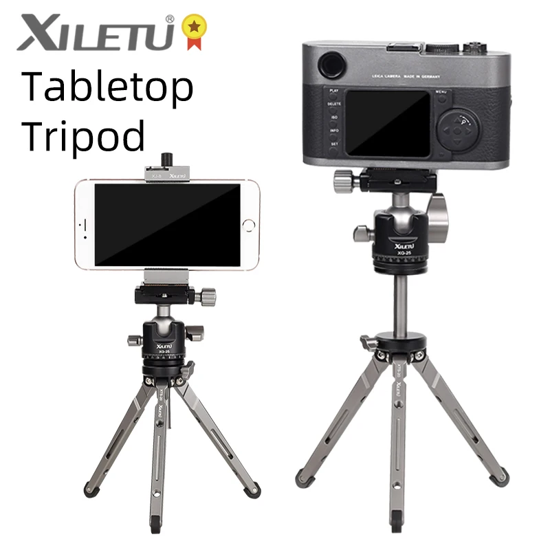 XIELTU XTS-20+XG-25 Mini Aluminum Tripod With Detachable Ball Head 360 Degree Rotation Aluminum Alloy Tripod For GoPro DSLR mini tripod,metal mini tripod stand