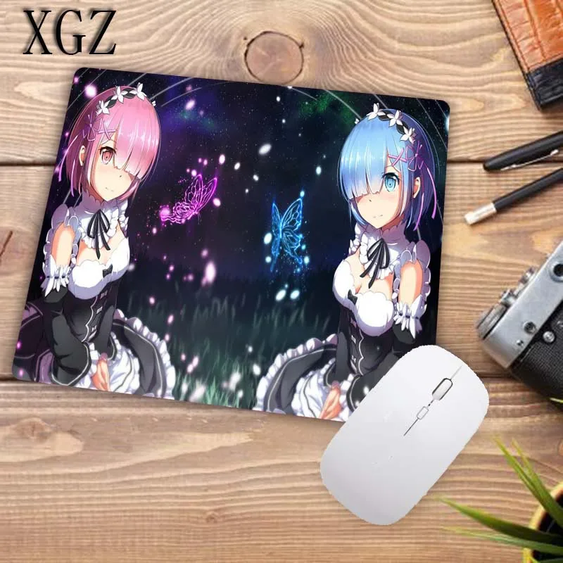 XGZ Re Zero Anime Two Girls Large Gaming Mouse Pad Rubber PC Computer Gamer Mousepad Desk Mat Locki