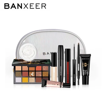 

BANXEER Comestics Kit 10pcs Make UP Set Lip gloss Mascara Eyeshadow Eyebrow pencil Concealer Makeup Brush Set