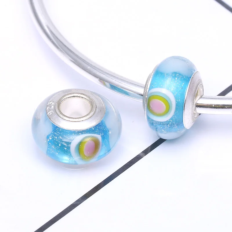 BD013 Boosbiy 2 шт. Новая Радуга любви Очаровательная подвеска из бусин Fit Pandora браслет и ожерелье для женщин DIY ювелирных изделий - Цвет: BD013