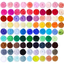 Miusie 26 cores roving lã felting lã macia fibra de lã para agulha felting e artesanato boneca diy adequado para iniciantes