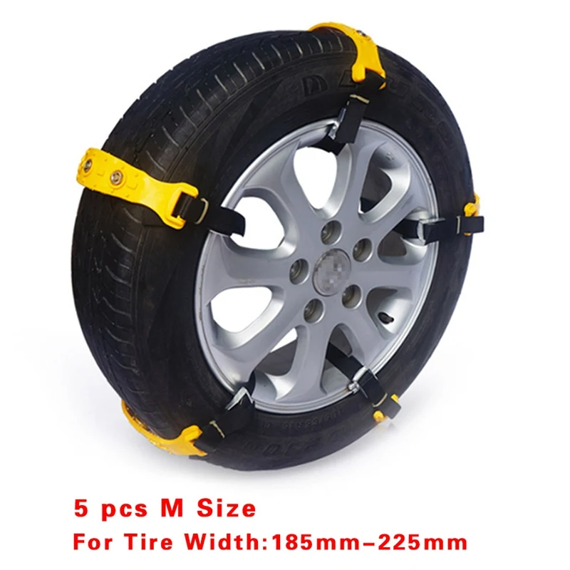 5Pcs/Lot Car Tire Anti-skip Snow Chains TPU Durable Car SUV Winter Safe Driving Belt For Ice Snow Sand Mud Road - Название цвета: Size M