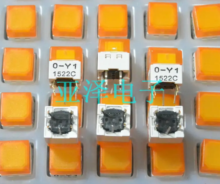 20PCS/LOT Spot, B3W-9000-Y1Y lighting, 10*10 light switch, LED orange light