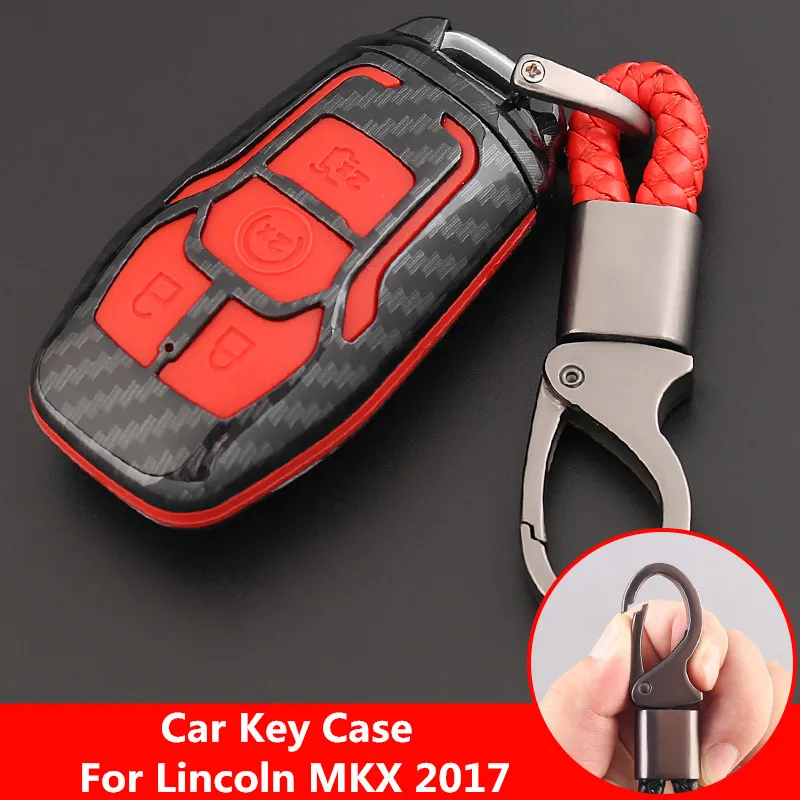 

Чехол для автомобильного ключа из углеродного волокна для Lincoln MKX 2017 чехол для автомобильного ключа