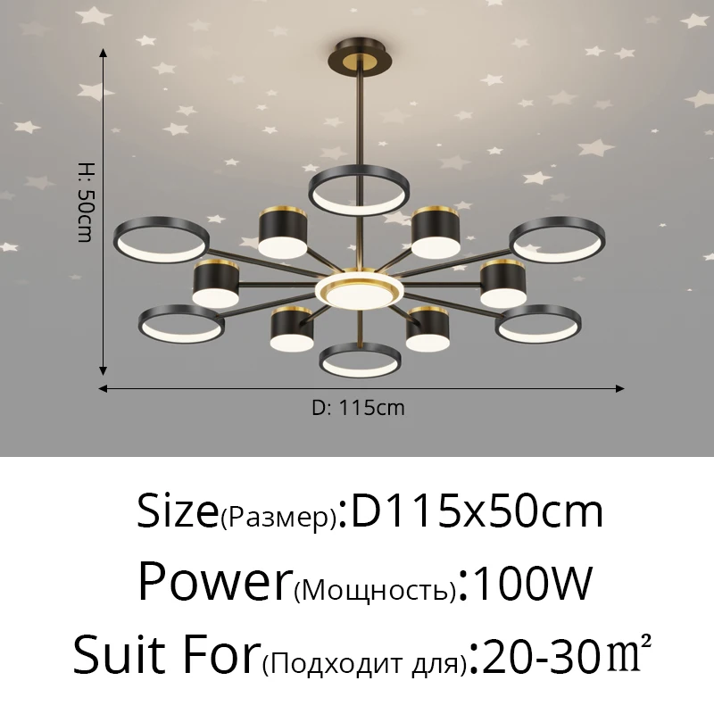 Nordic Chandelier Dining Room  Atmosphere Home Living Room Headlight Light Luxury Lamp star effect lights Romantic starry sky orb chandelier Chandeliers