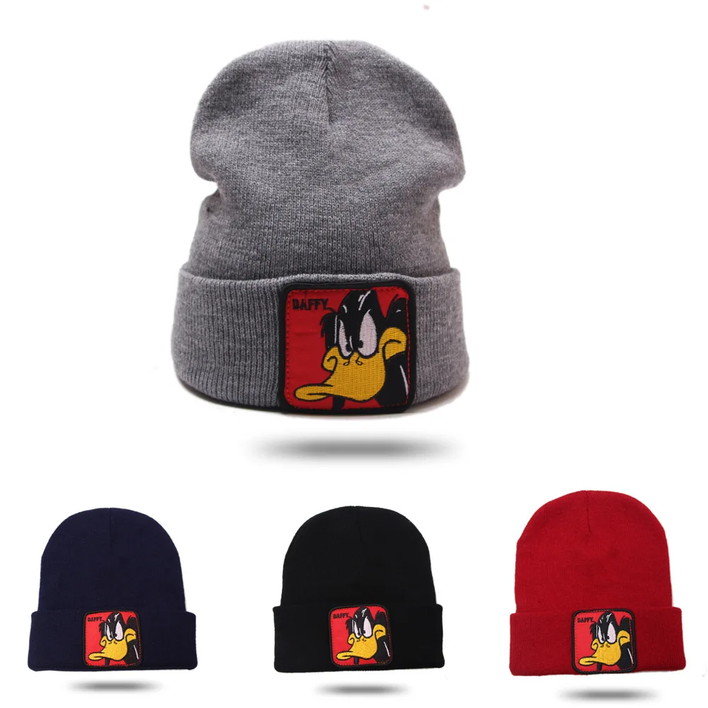 

Europe And America New Style Cartoon Daffy Duck Animal Knitted Hat Wool Cap Hip Hop Men And Women Skiing Set of Head Cap Wholesa