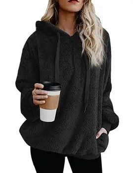 

Womens hot sale autumn winter explosions long-sleeved zipper hooded solid color lady hoodies oveacoat