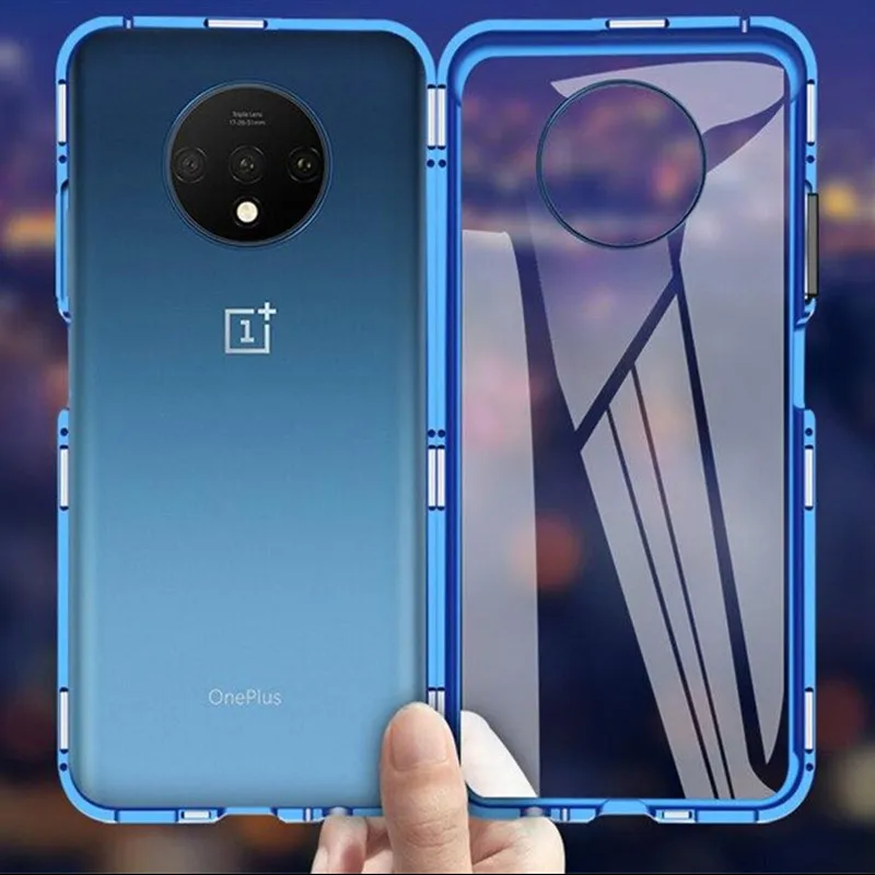 Чехол для Oneplus 7 T, чехол для Oneplus 7T Pro 1+ 7T 7 TPro, передний+ задний, двухсторонний, прозрачный, стеклянный, магнитный, адсорбционный чехол для Oneplus 7 T, чехол